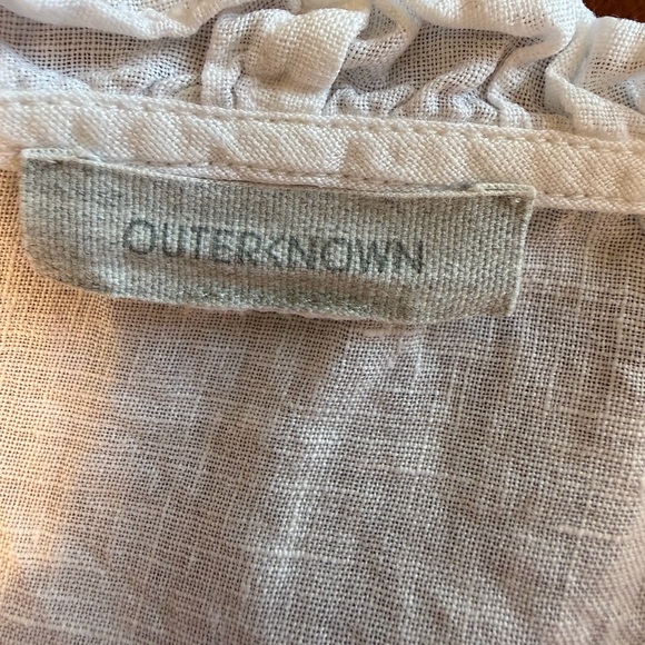 Outerknown White Linen Sleeveless Ruffle Tank S - Picture 4 of 7